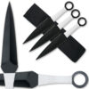 9in Ninja Set of 3 White Throwing Knives