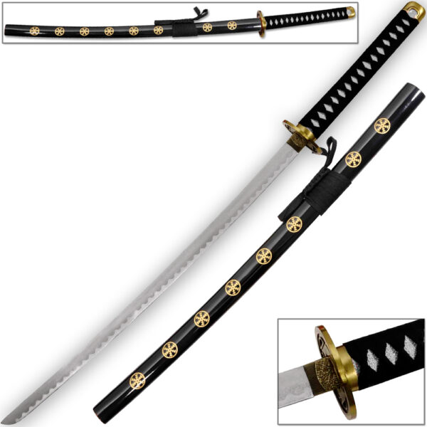 Frostbite Katana Japanese Tosho Sword Black & Gold Supreme Finish