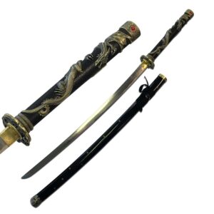 TENRYU HAND FORGED ANTIQUE GOLD SERPENT SAMURAI SWORD 42" OVERALL