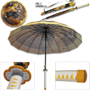 DEMON SLAYER -TANJIRO Kamado Black NICHIRIN Automatic Folding Umbrella