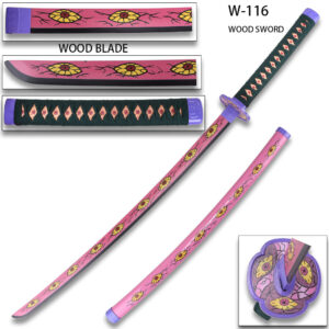 54" Best Anime Hero Wood Sword And Black  Scabbard