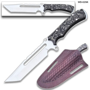 Trailfire Tactical Survival Fixed Blade Knife D2 Steel Micarta Wood Handle