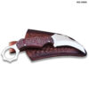 Karambit 9" Full Tang Knife D2 Steel Micarta Blue & Tan Wood Handle
