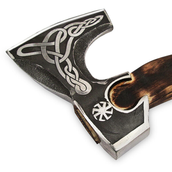 Axe Bogatyr Hand Made 1095 Forge Steel ASH Wood Burn Handle