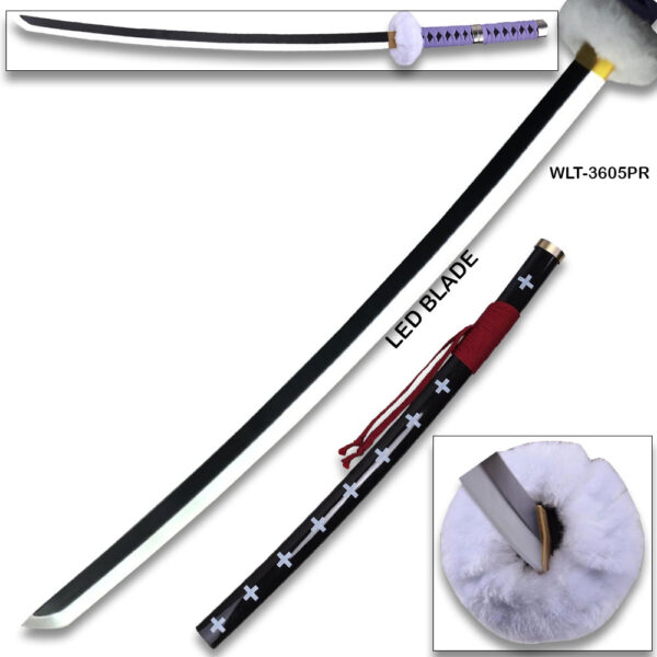 One Piece Anime Surgeon of Death Doctor Trafalgar Law Red Wood Sword LED Light-Up Wood Blade!