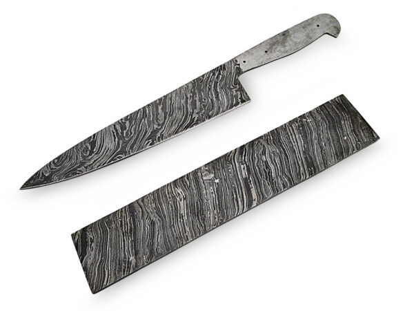 White Deer Damascus Steel LONG FIRE Pattern Billet Forge Welded 10in x 2in x 5.5mm Raw