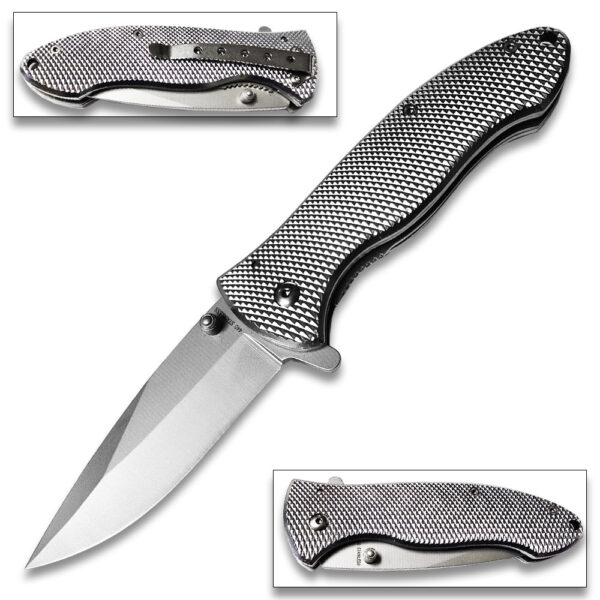 TAC FORCE SPRING SS Black Blade Spring Assist Digital Cameo Knife