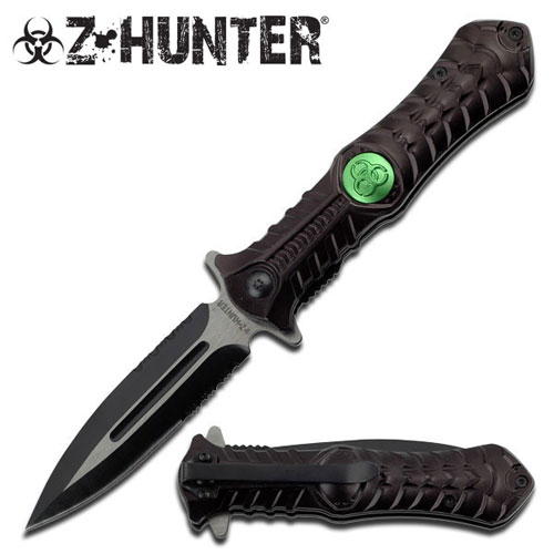Zombie Hunting Combat Stiletto Style Spring Assisted Open .