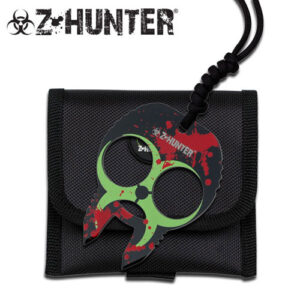 Zombie Hunter Knuckle Buckles - Blue Green with Red Splash