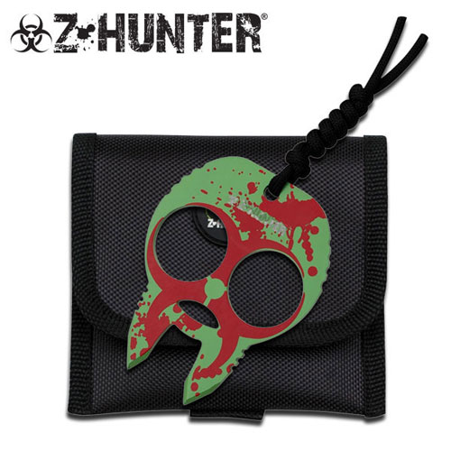 Zombie Hunter Knuckle Buckles - Green Red with Red Splash