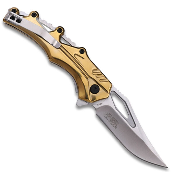 Mtech Spring Assisted  Titanium Finish Handle